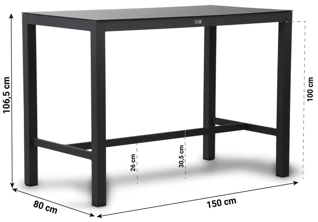 Barset 4 personen  Aluminium Grijs Lifestyle Garden Furniture Brandon