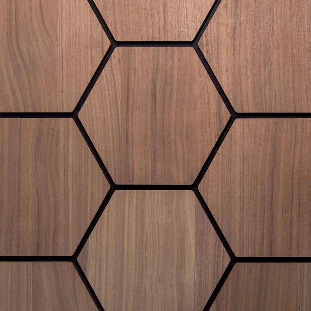 Sample   Hexagon Panel Walnoot