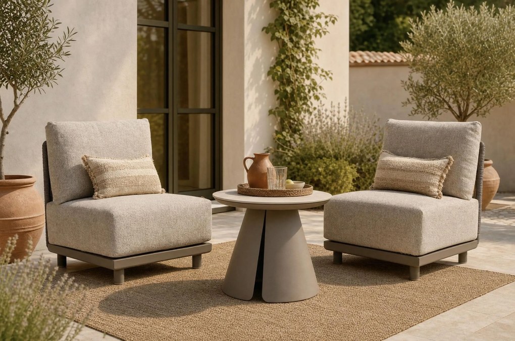 Loungeset tuin 6 personen Rope Taupe Santika Furniture Santika