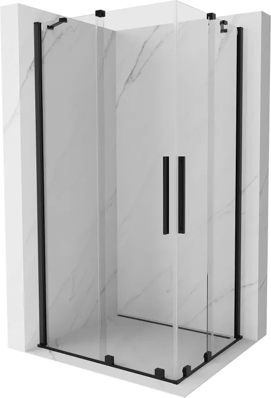 Mexen Velar Duo schuifdouchecabine 90 x 80 cm, transparant, zwart - 871-090-080-02-70