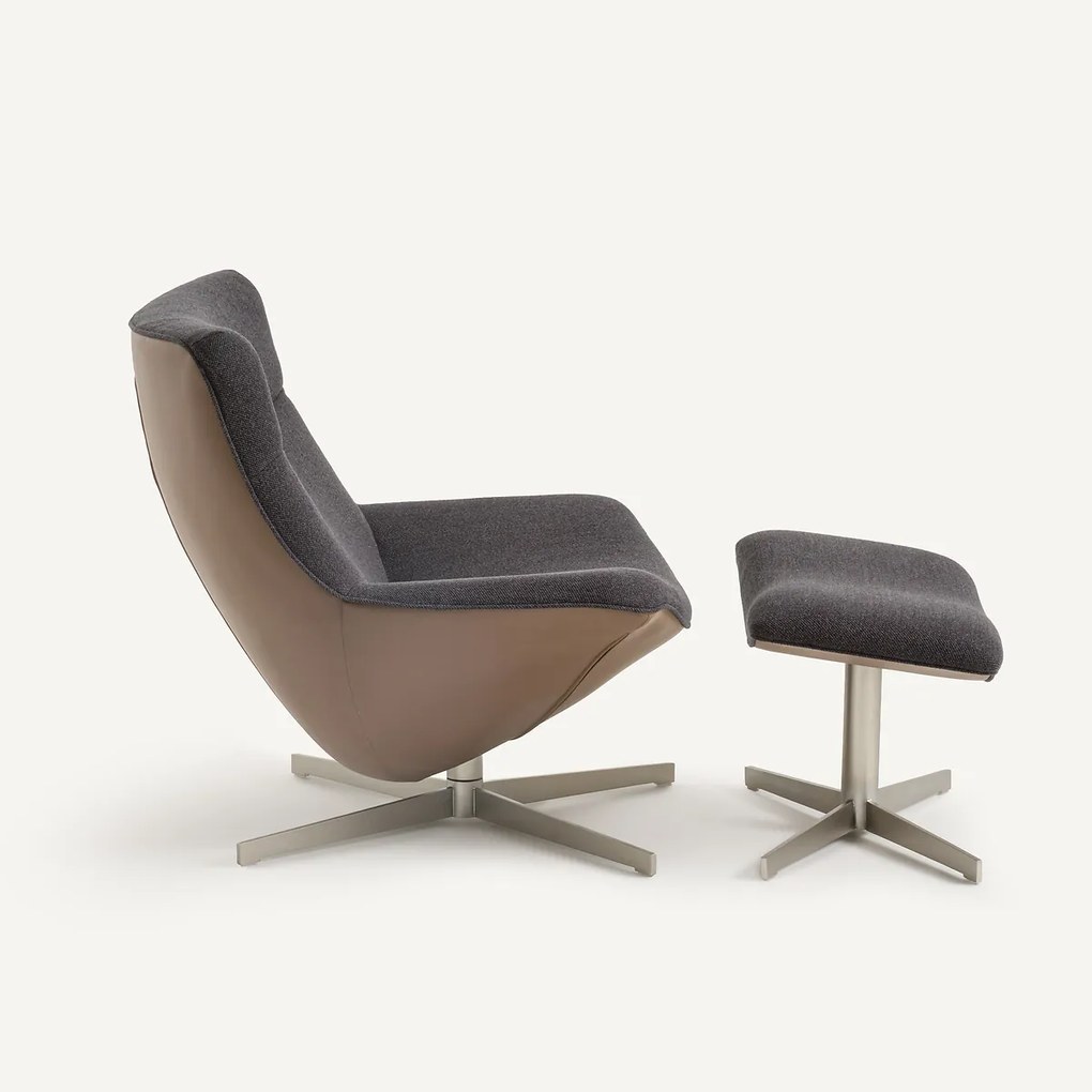 Draaibare relaxfauteuil met voetenbank, Wesley
