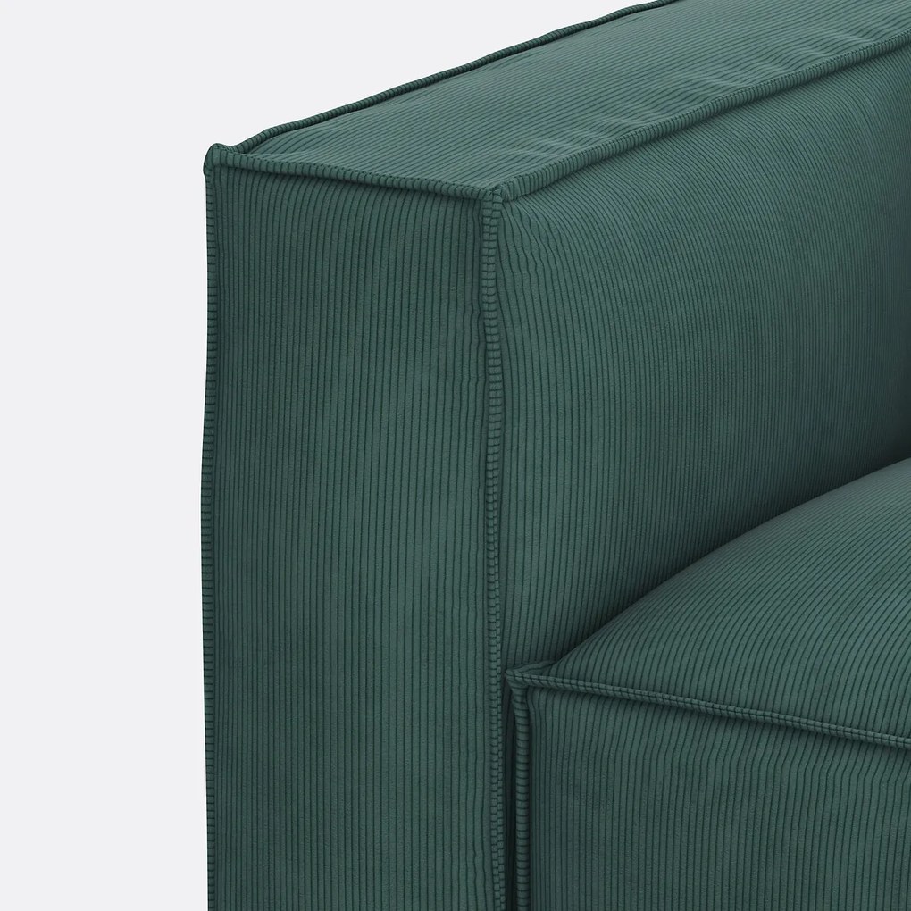 Modulaire bank, 3-zit en poef, ribfluweel, Seven