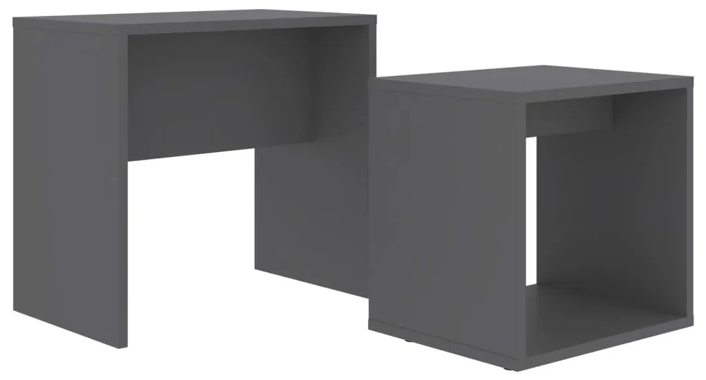 vidaXL Salontafelset 48x30x45 cm spaanplaat grijs