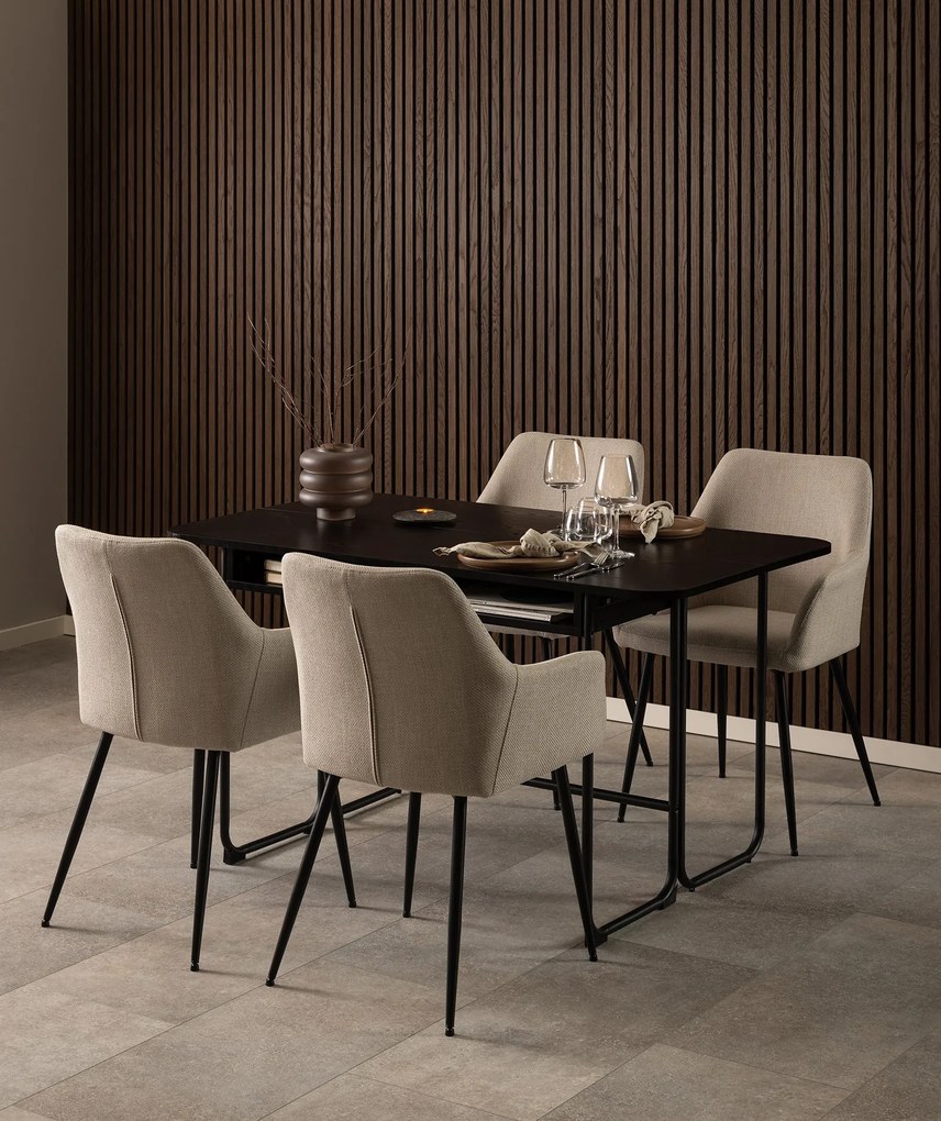 VERA Beige (stof Basel 24) - MODERNE KUIPVORMIGE GESTOFFEERDE STOEL VOOR WOONKAMER / LOFT