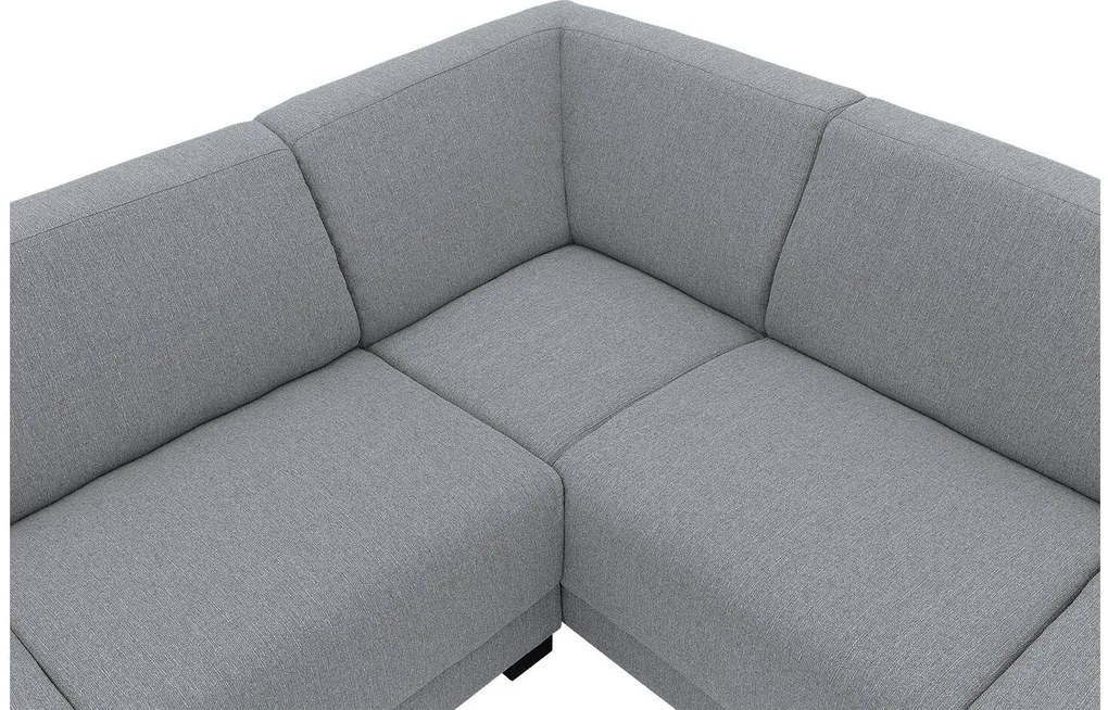 Goossens  My Style lichtgrijs, stof, 2,5-zits, stijlvol landelijk met chaise longue rechts