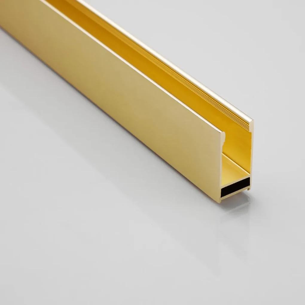 Saniclear Rivo inloop douchecabine 140x80cm met 40cm zijwand en 60cm vrije inloop geborsteld messing - mat goud