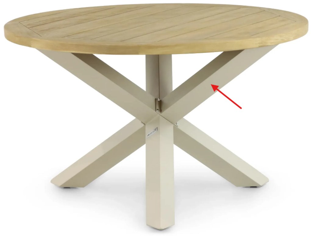 Tuinset Ronde Tuintafel 4 personen 125 cm Kunststof Taupe Lifestyle Garden Furniture Salina/Ancona