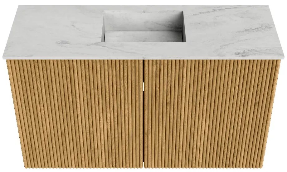 Mondiaz Joya DLux 70cm toiletmeubel oak met wastafel faye midden zonder kraangat opalo