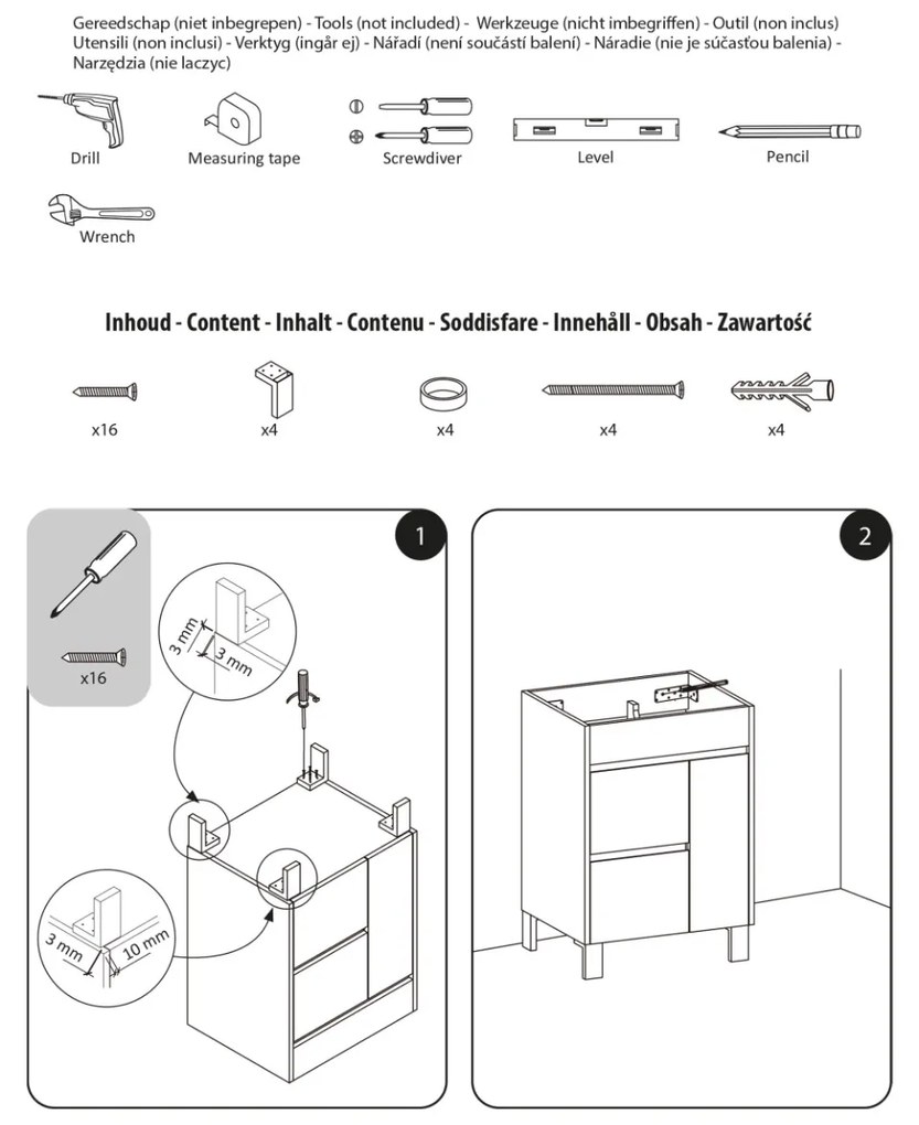 Differnz Sofi meubelset 80cm eiken