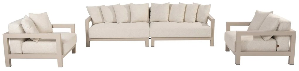 4 Seasons Outdoor Raffinato 1,5-zits loungebank links latte  Loungebank    beige weerbestendig