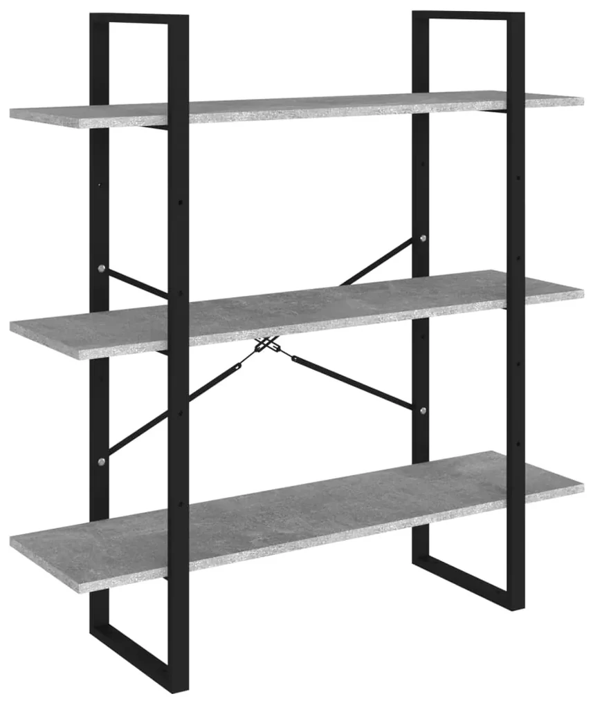 vidaXL Boekenkast 100x30x105 cm spaanplaat betongrijs