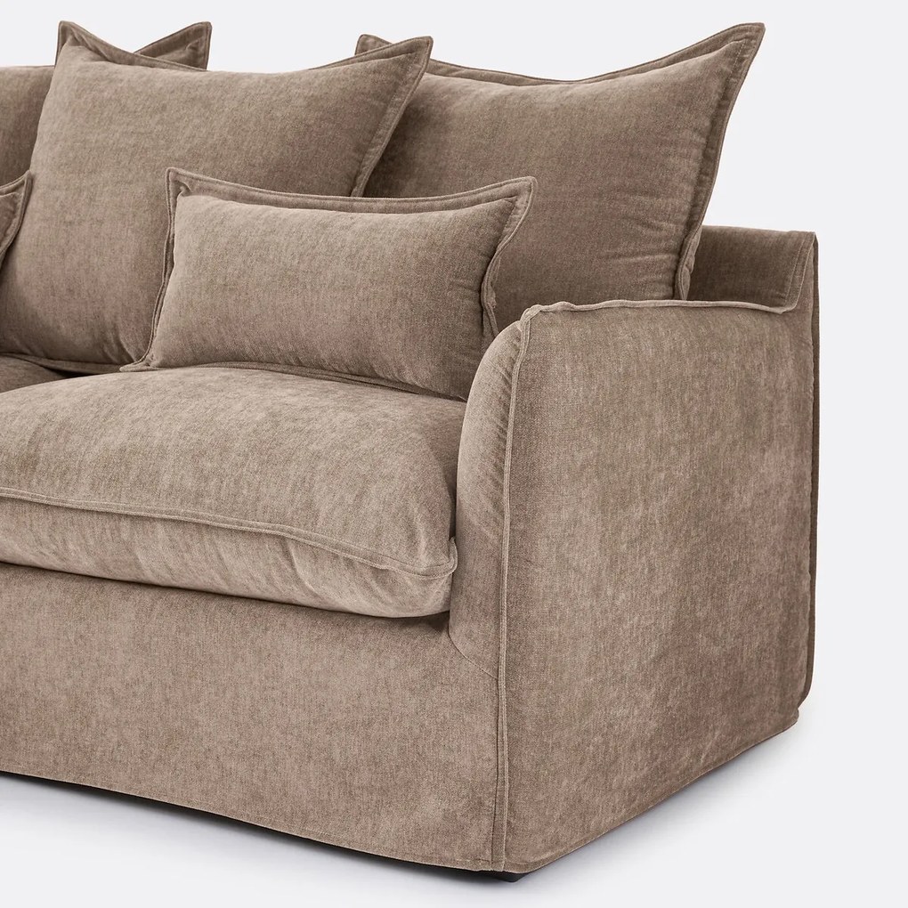 Hoekbank links, afneembare hoes, 4 zits, in gevlekt polyester, ODNA