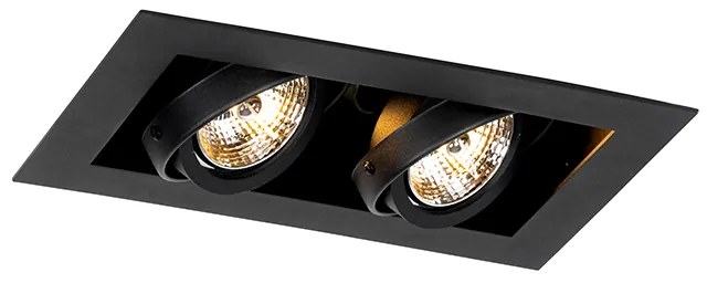 Set van 6 Moderne inbouwspot zwart 2-lichts verstelbaar - Oneon 70