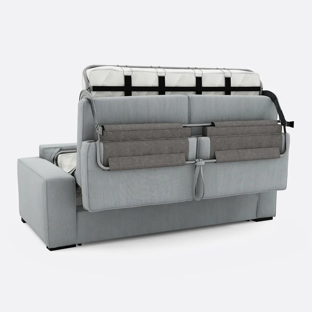 Slaapbank van fluweel, 2, 3 of 4 zits, Comfort Bultex®, Cecilia