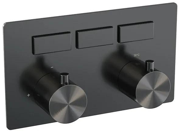 BRAUER gunmetal Edition - 3 functies - inbouwthermostaat - drukknoppen - in/afbouwdelen - gunmetal geborsteld PVD 5-GM-156