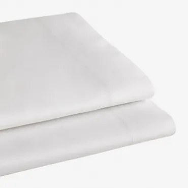 Satijnen Bovenlaken Van 300 Draden Sampras Wit & Bed 150/160cm (240 X 280 Cm) - Sklum