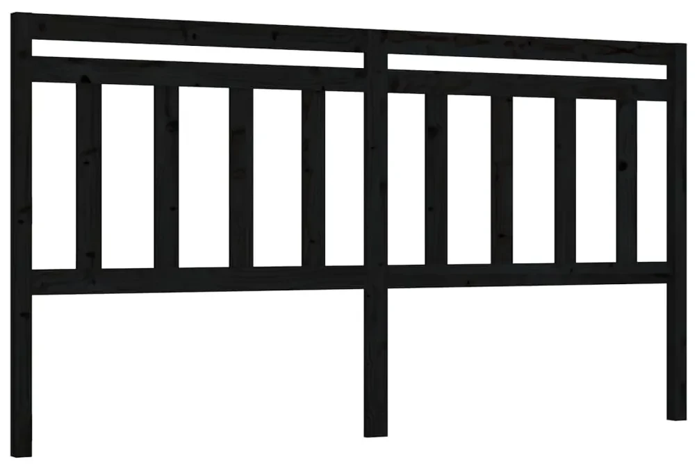vidaXL Hoofdbord 206x4x100 cm massief grenenhout zwart