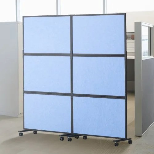VEVOR Room Divider Scheidingswand Geluidsdicht Dubbel Paneel, Draagbare Kantoorscheidingswand met Polyester en Stalen Kubuswand, Room Divider (171 x 93 x 39 cm), Indigo Blauw