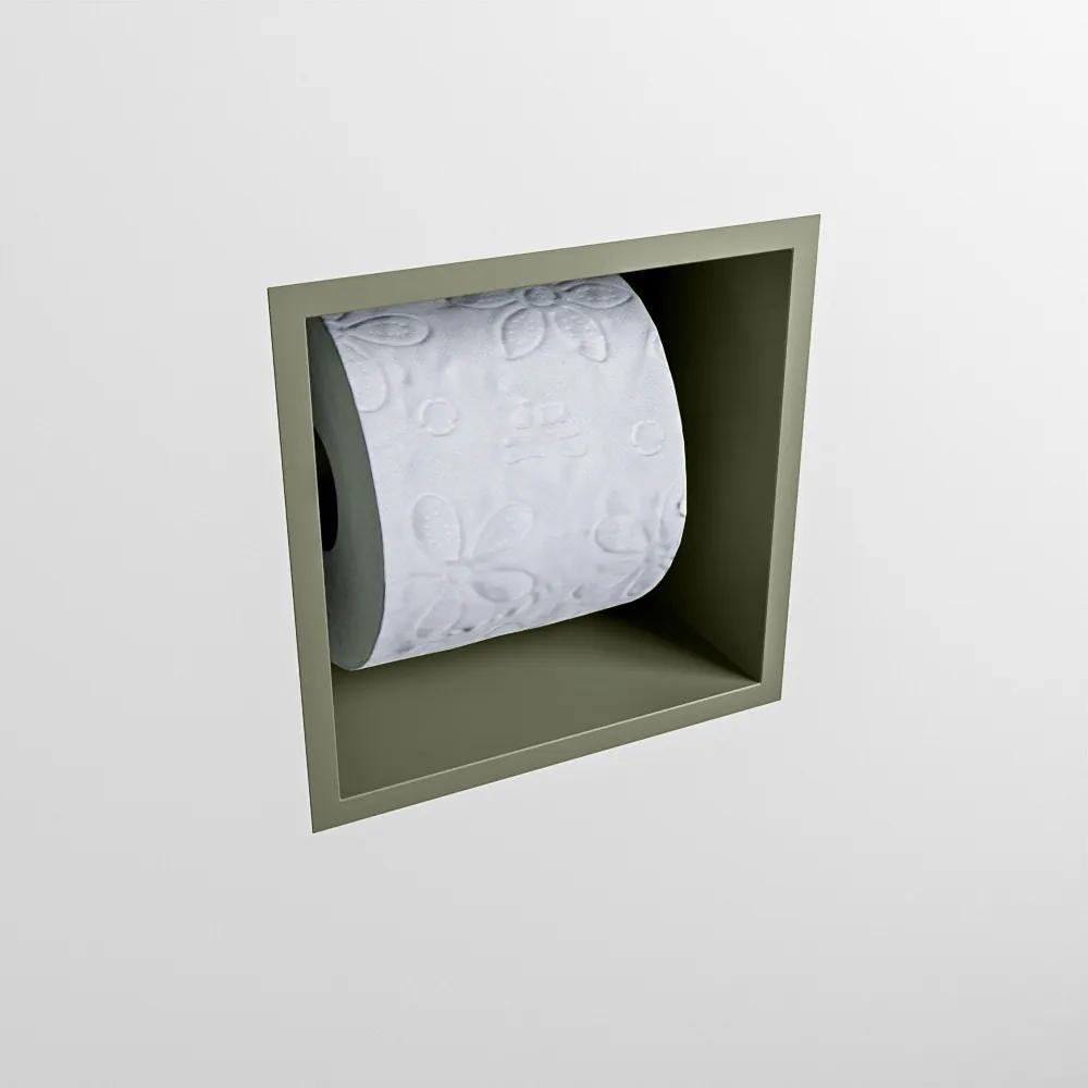 Mondiaz Easy Cube toilet rolhouder 16x16cm army
