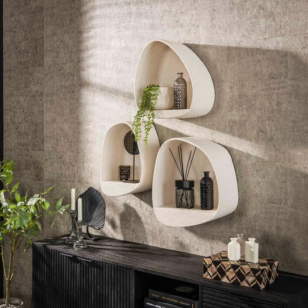 Wit Wandschap Organische Vorm - 42x21x45cm.