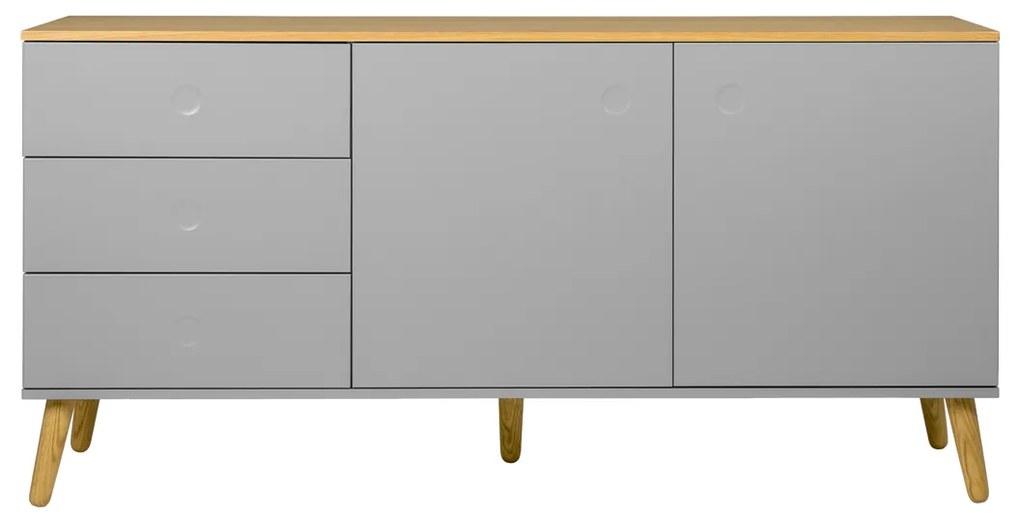 Tenzo Dot Scandinavisch Dressoir Grijs Met Eiken - 162x43x79cm.