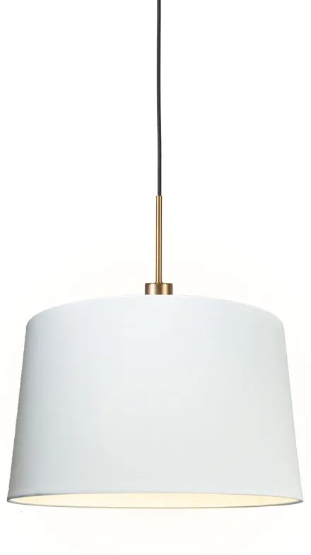 Moderne hanglamp brons met kap 45 cm wit - Combi 1