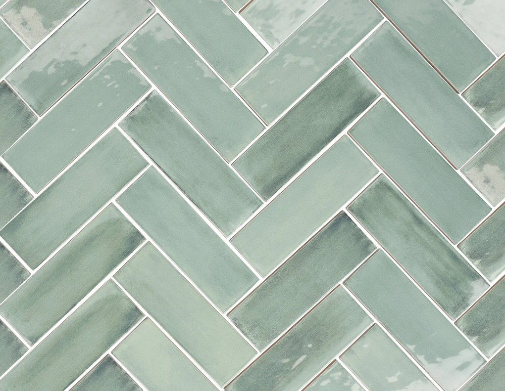 Wandtegel groen Sartoria Tbrick 16x5cm eucalyptus glans gerectificeerd