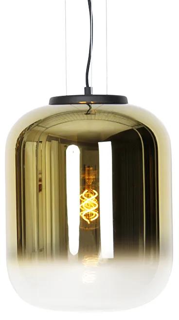 Design hanglamp zwart met goud glas - Bliss Design E27 rond Binnenverlichting Lamp