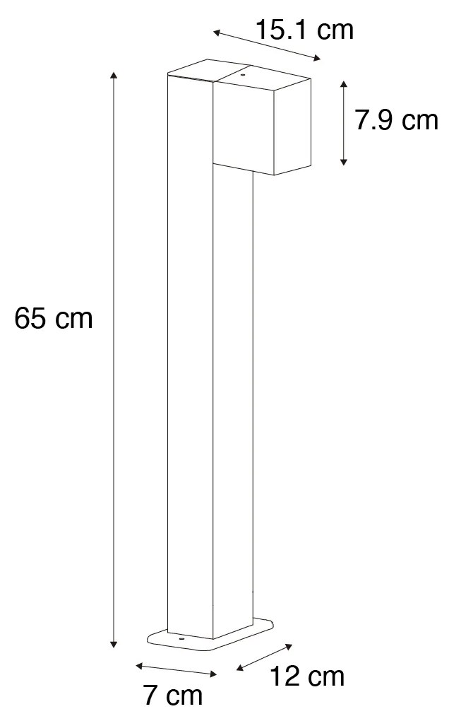 Industriële staande buitenlamp antraciet 65 cm IP44 - Baleno GU10 IP44 Buitenverlichting