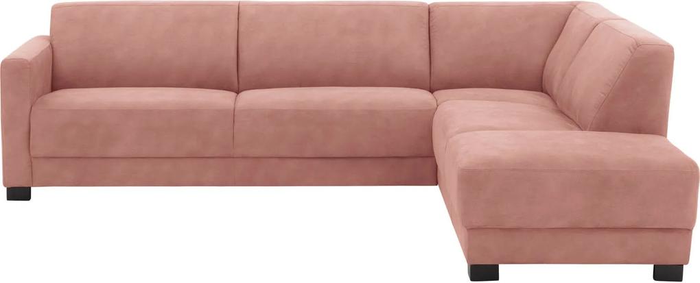 Goossens Hoekbank My Style Met Ligelement Microvezel roze, microvezel, 3-zits, stijlvol landelijk met ligelement rechts