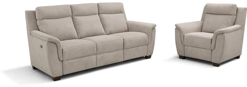 Goossens Excellent Bank Vlore bruin, stof, 3-zits, stijlvol landelijk