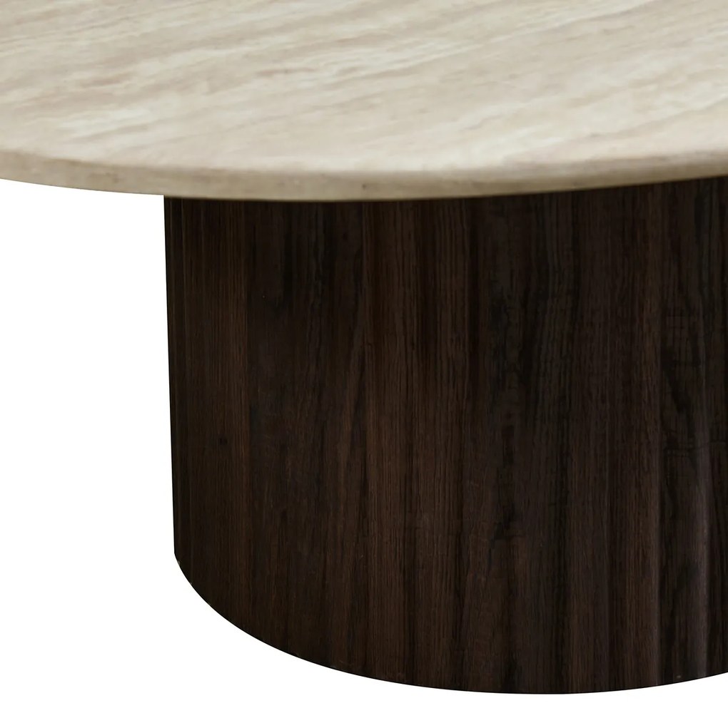 Organische Salontafel Travertin Walnoot - 80 X 70cm.