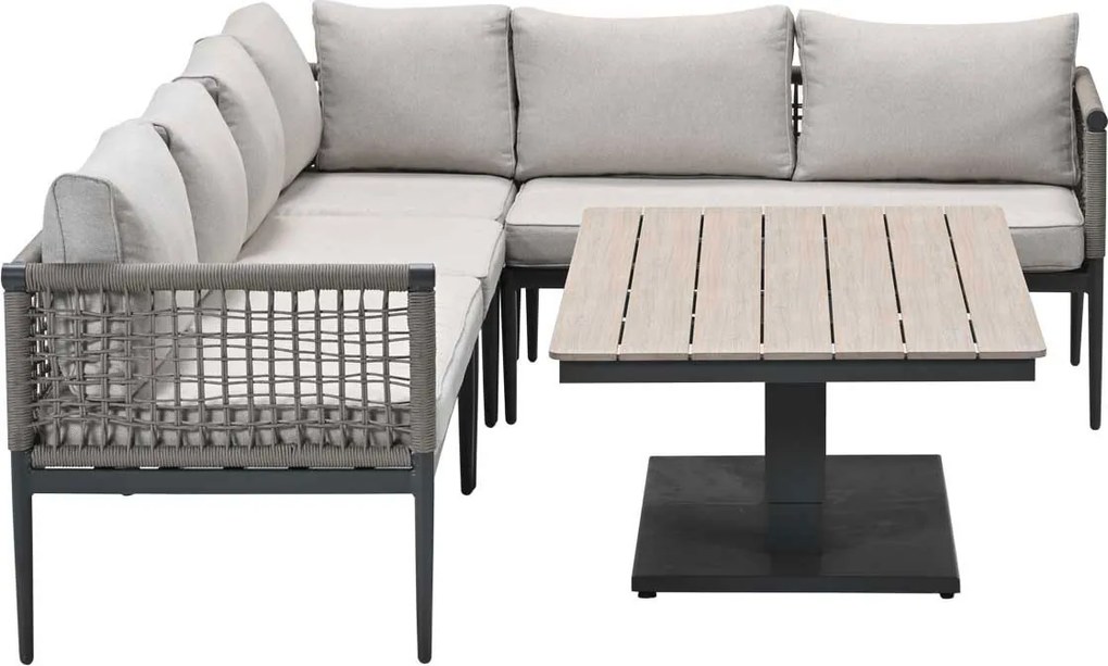 Garden Impressions Burela - Brugge lounge dining set 5-delig rechts - taupe
