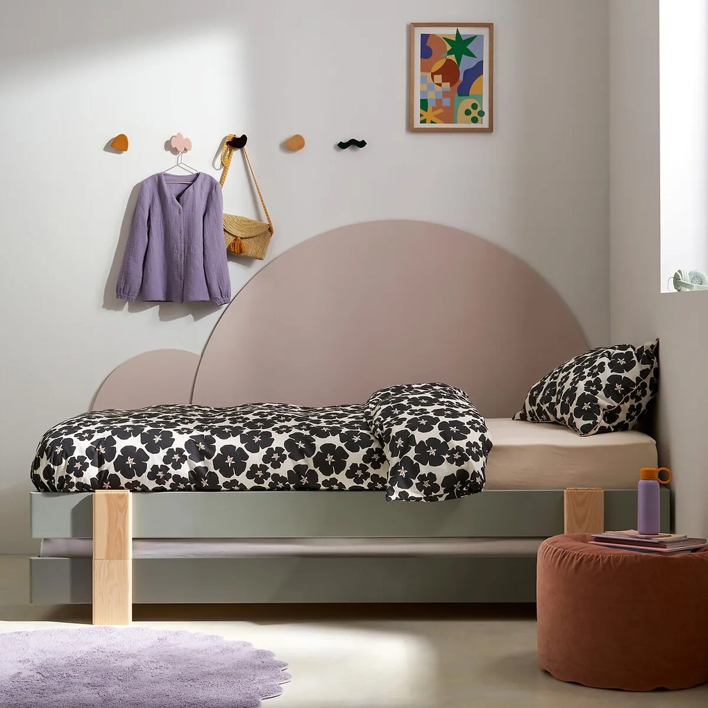 Bed met boxspring, stapelbaar, massief grenen, PYLA