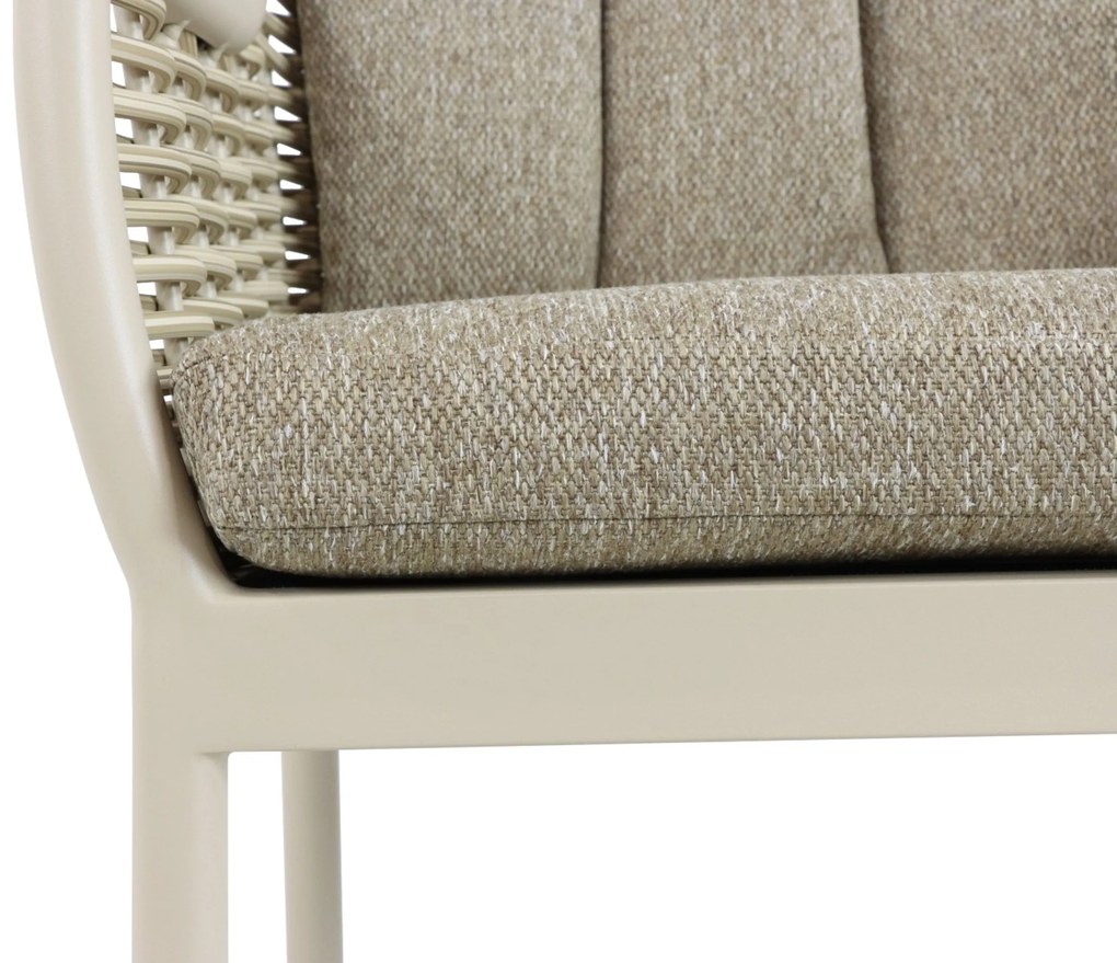 Tuinstoel Aluminium/Wicker Taupe-naturel-bruin Apple Bee Milou