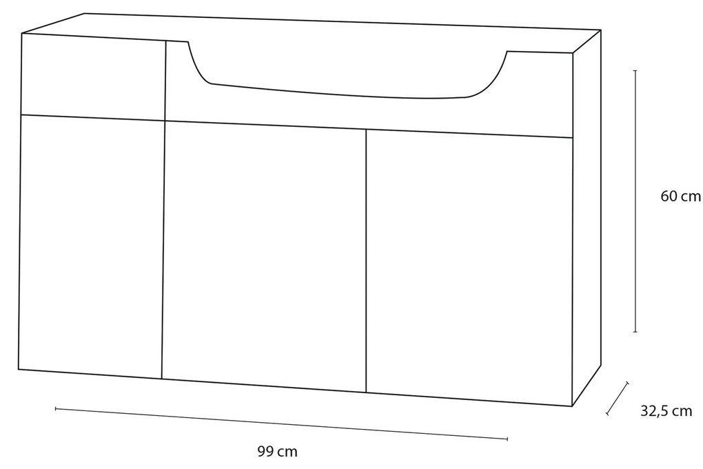 Differnz Fabulous onderkast 100cm wit