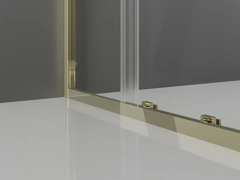 Mexen Exo-S Duo vierkante, verschuifbare douchecabine 100 x 100 cm, transparant, goud - 8111-100-100-50-00