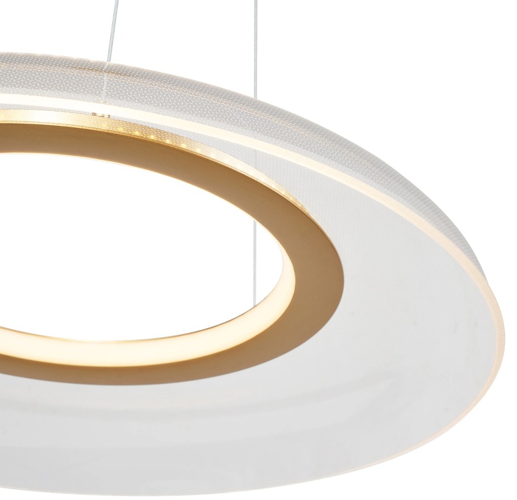 LED Design hanglamp goud en transparant 3-staps dimbaar - Scacrylic Design rond Binnenverlichting Lamp