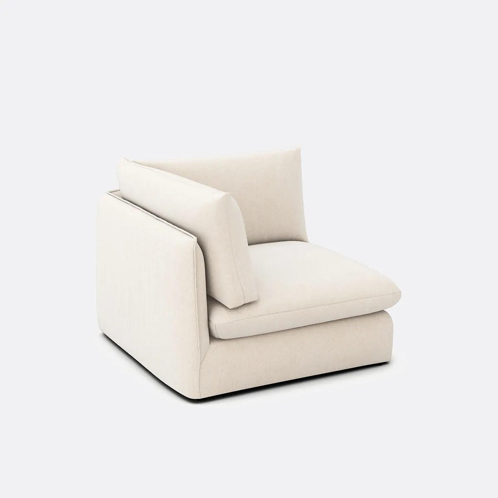 Hoekelement voor modulaire bank, in gemêleerd polyester, Malo