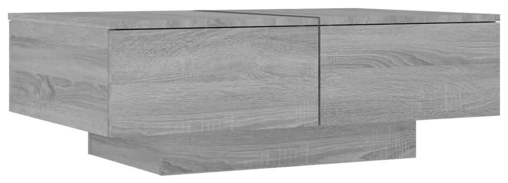 vidaXL Salontafel 90x60x31 cm bewerkt hout grijs sonoma eikenkleurig