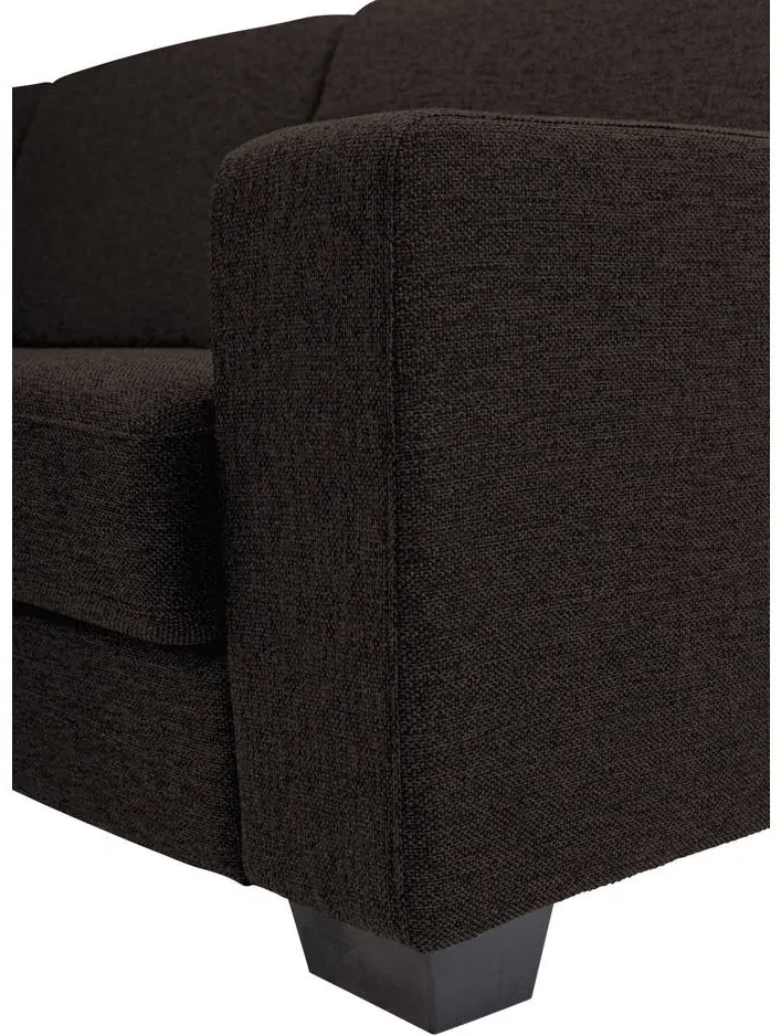 Goossens Hoekbank N-joy Divana Met Chaise Longue donkerbruin, stof, 2,5-zits, stijlvol landelijk met chaise longue links
