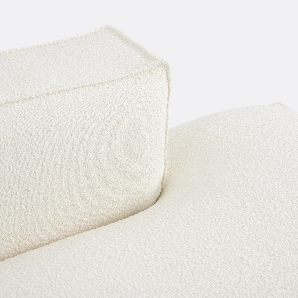 Rechts chaise-longue-element voor modulaire bank, in bouclé stof, Seven