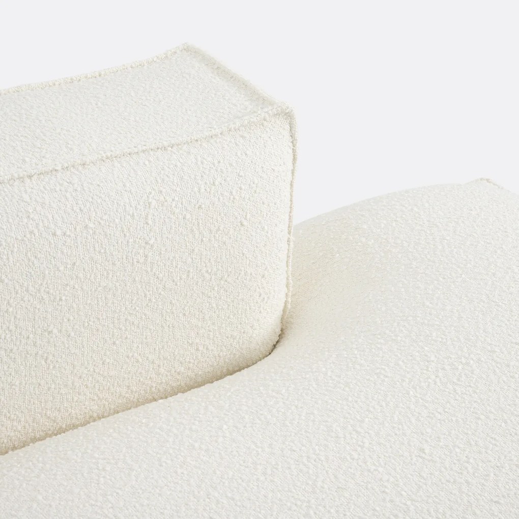 Rechts chaise-longue-element voor modulaire bank, in bouclette, Seven