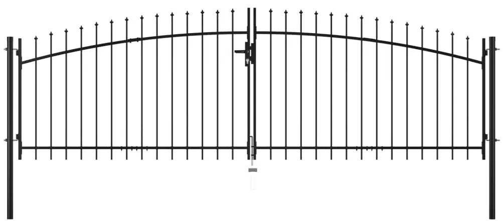 vidaXL Hekpoort dubbele deur met speren bovenkant 400x175 cm