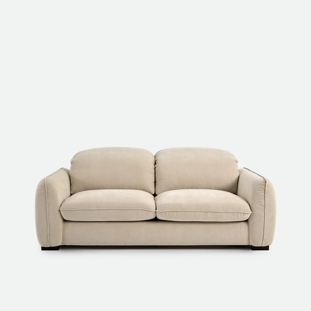 Rechte bank in gemêleerd polyester, 3-zit met hoofdsteunen, ISLA