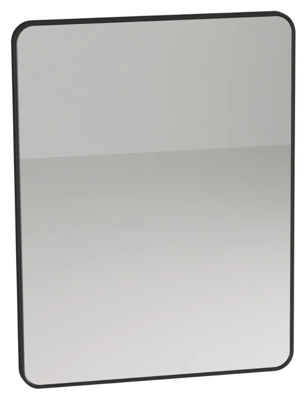 Badstuber Delta witte wastafelset 41x29x70cm met spiegel en zwart plankje
