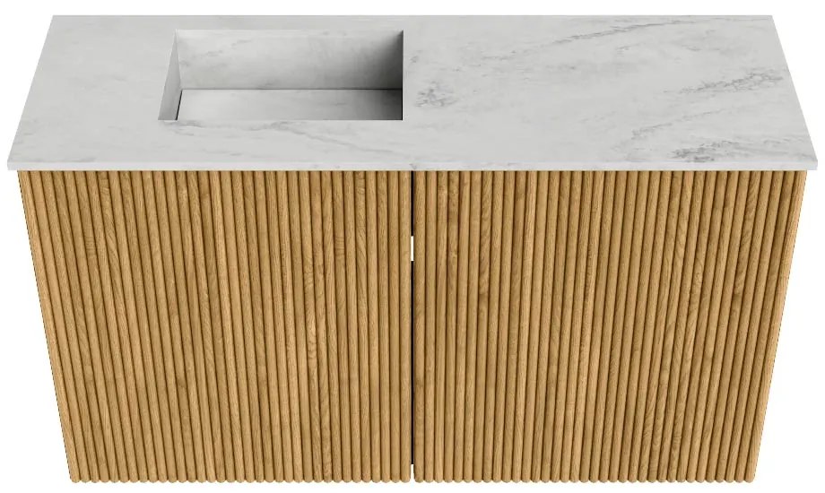 Mondiaz Joya DLux 70cm toiletmeubel oak met wastafel faye links zonder kraangat opalo