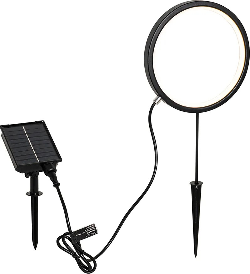 Prikspot zwart 50 cm incl. LED oplaadbaar en solar IP65 - Adalind