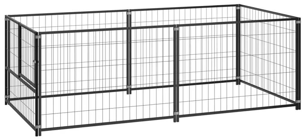 vidaXL Hondenkennel 200x100x70 cm staal zwart