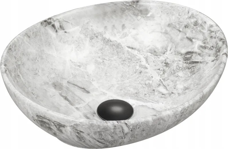 Mexen Elza opbouwwastafel 40 x 33 cm, grijze steen - 21014093